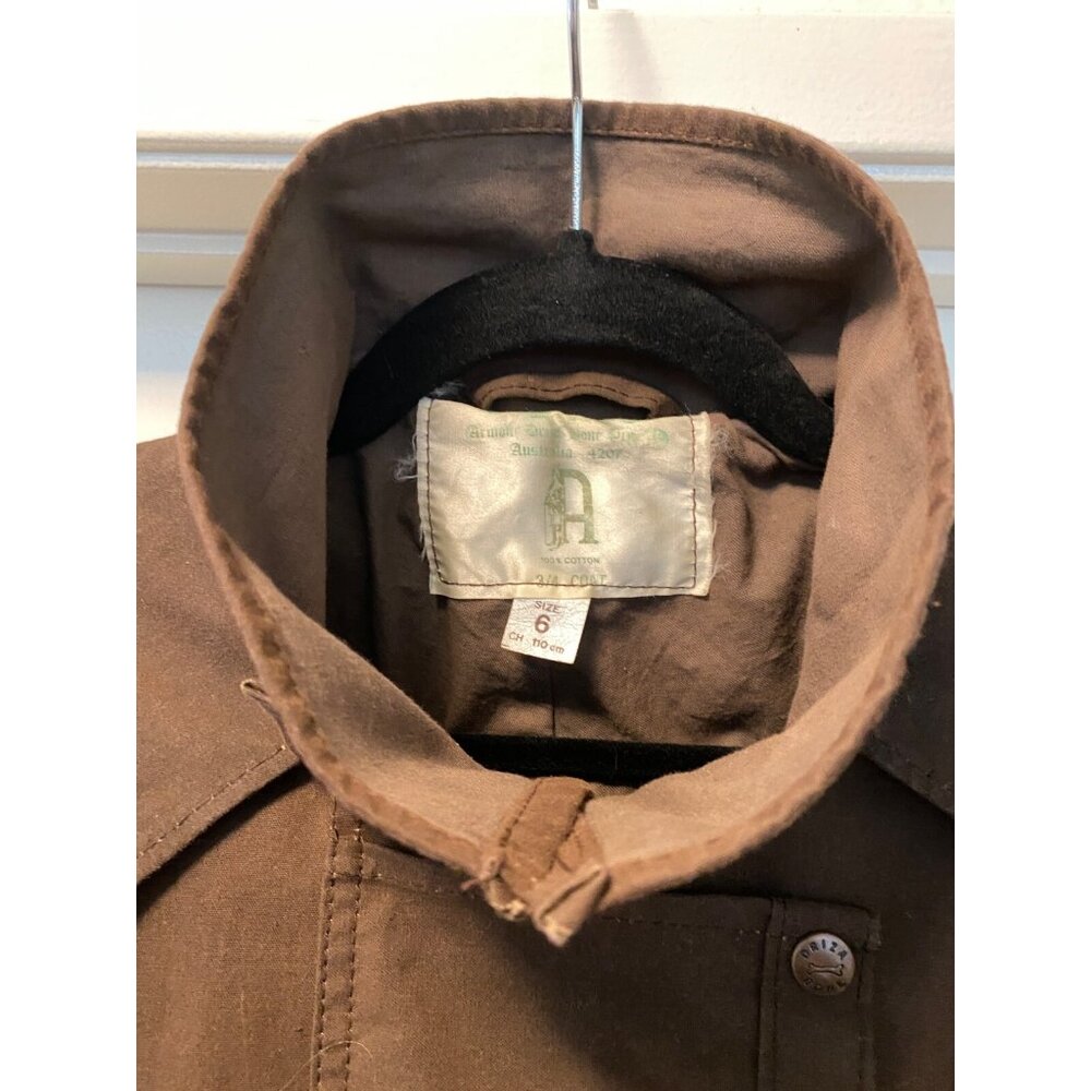 VTG Driza-Bone Riding Coat & Hood Brown Oil Skin Unisex Australia XL - Picture 3 of 16